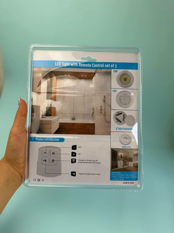 چراغ زیر کابینتی ریموت دار اورجینال 3in1 بسته 3 عددی