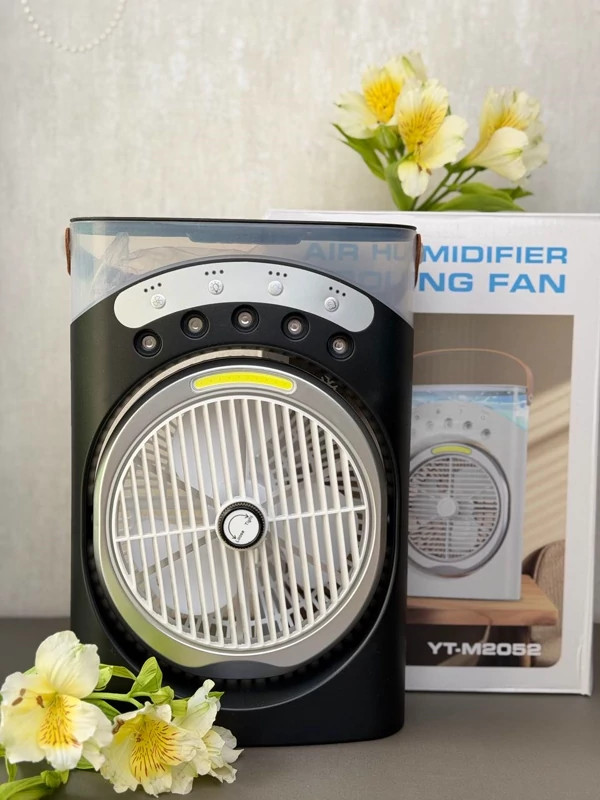 پنکه شارژی مه پاش LED دار رومیزی | 3600 میلی آمپر ساعت